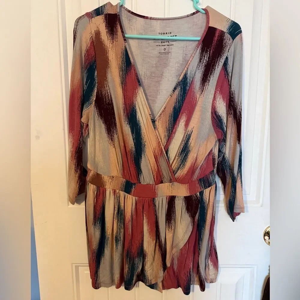 Torrid Deep V Tunic Length Blouse